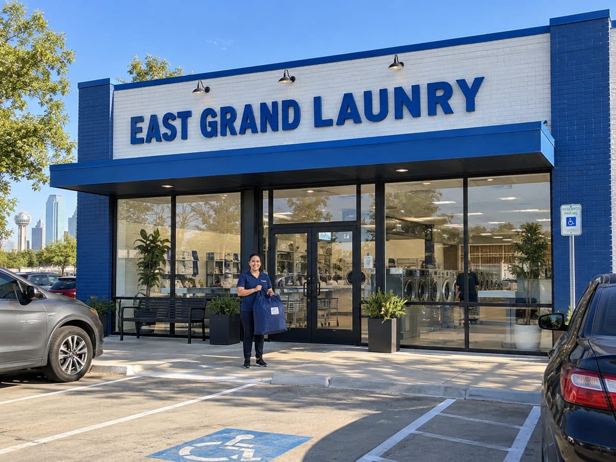 Grand Laundry Services storefront at 4728 E Grand Ave, Dallas